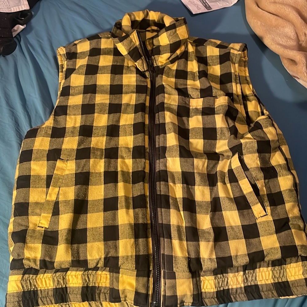 Branded lion flannel lined vest